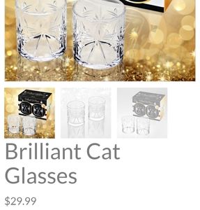 2 8oz Cat Glasses! Brand new!